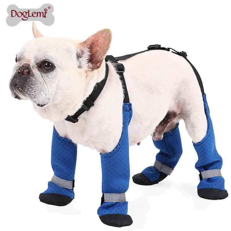 犬 靴 小型犬用 肉球保護 散歩 滑り止め 春夏 汚れ防止 ブルー ポリエステル製 ドッグシューズ ペット ..