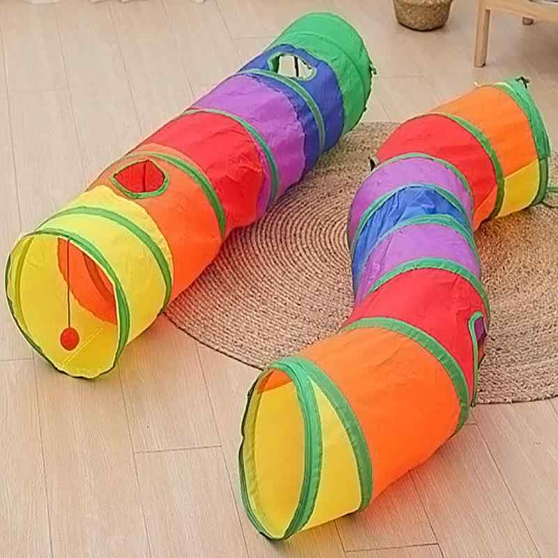ペット用おもちゃ 猫 遊び道具 トンネル 迷路 カラフル ポリエステル