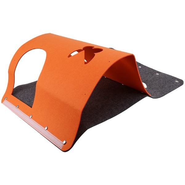 猫 おもちゃ トンネル 猫鍋 フェルト 薄型 オレンジ 組み合わせ式 多機能 ペット