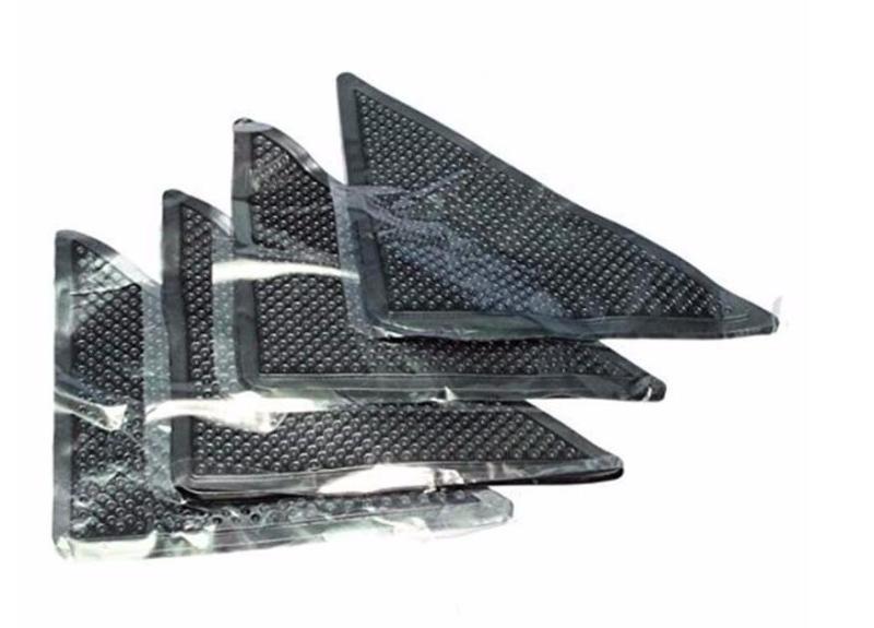 マット ラグ カーペット ずれ防止 滑り止めシート ゴム ブラック 15cm×75cm(x2)