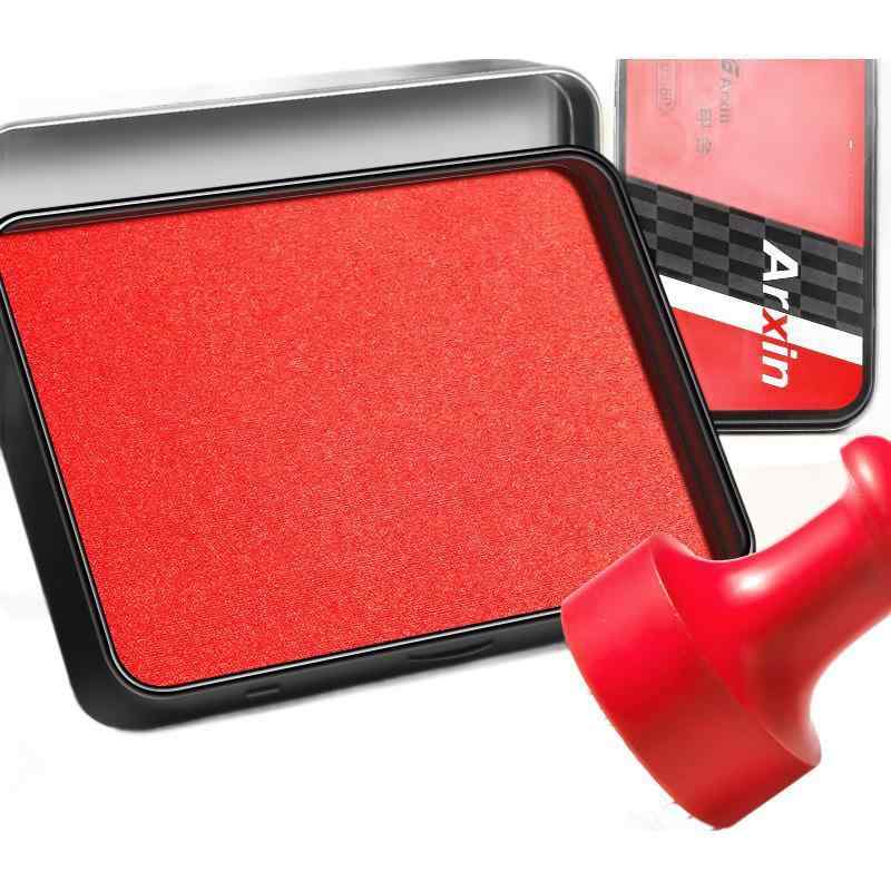 スタンプ台 文房具 朱肉 速乾 赤 正方形 ハンコ 指紋 DIY 子供 絵の具 工作 小 中 大サイズ