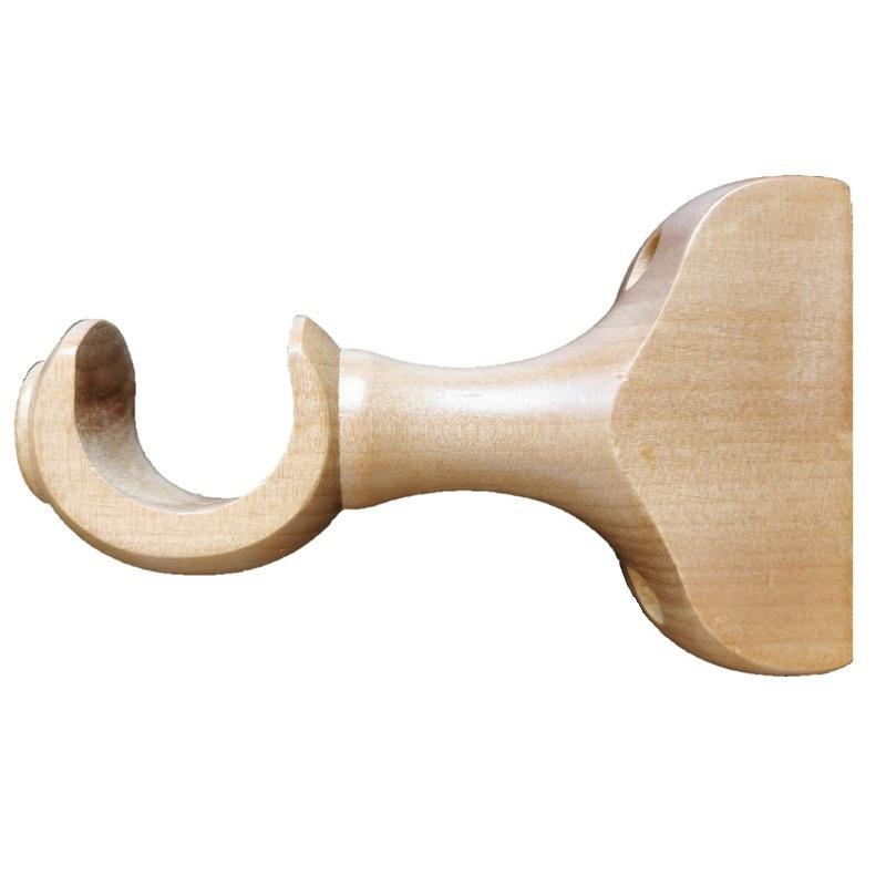 カーテンレール 木製 シングル ダブル ブラケット 台座 固定 原木色 茶色 コーヒー色 白 レッドブラウン