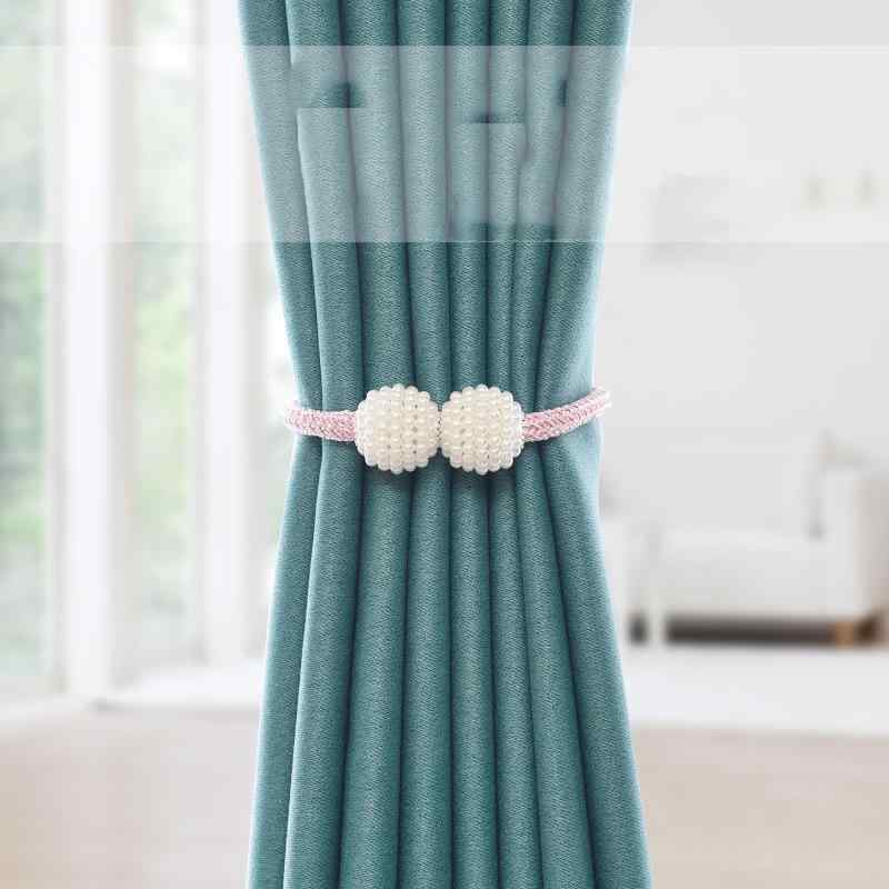 カーテン カーテン留め カーテンタッセル 留め具 マグネット式 ポリエステル 強力磁石 グレー 豆緑 ゴ..