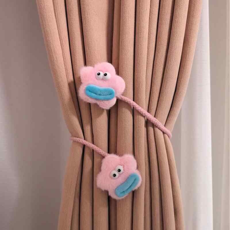 カーテン カーテン留め飾り 子供部屋 カーテンアクセサリー かわいい カートン柄 ぬいぐるみ コットン..
