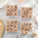 木製スタンプ 子供 かわいい 手帳 スタンプ 雑貨 夢幻 日記 幸せ 小犬