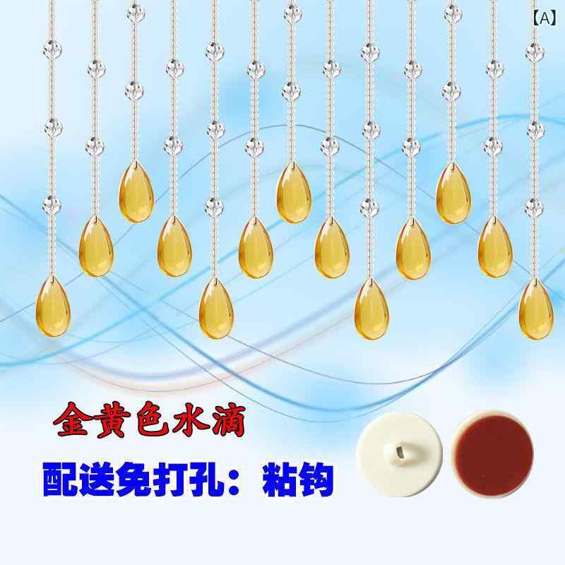 のれん 水晶 ビーズ ドアカーテン 水滴 玄関 仕切り リビング ダイニング 寝室 トイレ ガラスビーズ ゴ..