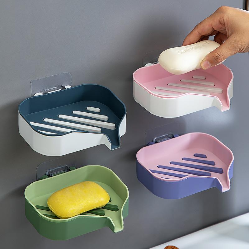石鹸ケース レディース 強力吸盤 壁掛け式 水切り 穴あけ不要 バスルーム ラック プラスチック製 石鹸..