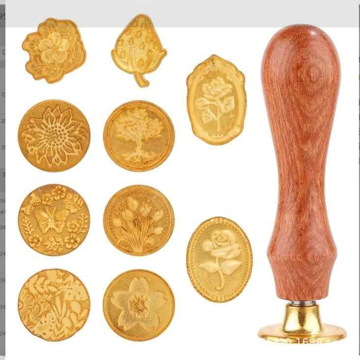 火漆印章 レディース メンズ スタンプ ヘッド 異形 25cm 速乾 レトロ 記念 実木手柄 全套十款 复古玫瑰..
