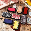 スタンプ台 油性インク レトロカラー ছাপ台 手帳 デコレーション ブラック パープル レッド ピンク系 ブルー イエロー グリーン ブラウン グレー ゴールド