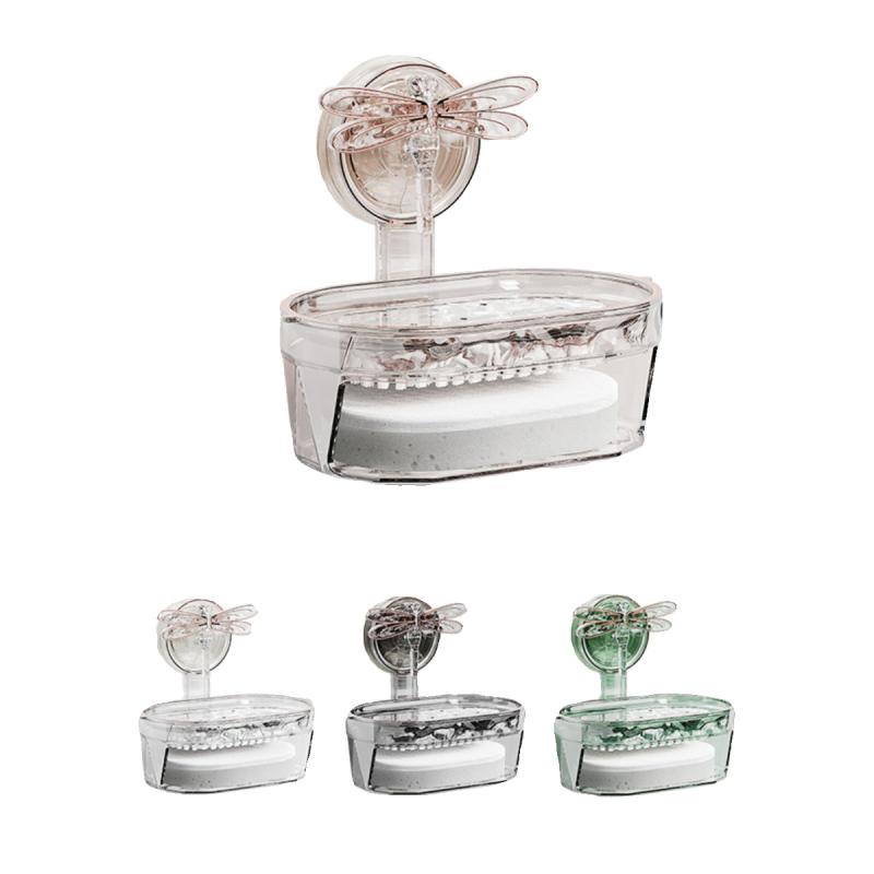 石鹸ケース レディース メンズ キッチン 洗面所 壁掛け式 水切り スポンジ ソープディッシュ 吸盤式 透明 白 茶色 レッド グリーン グレー