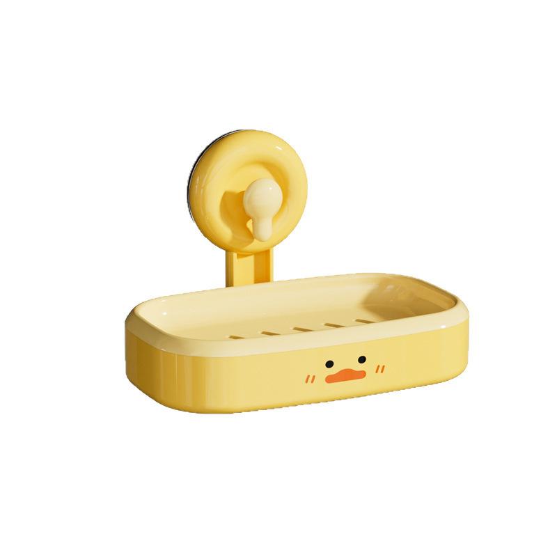 石鹸ケース レディース 小さめ黄色いアヒル 吸盤 穴あけ不要 水切り 多機能 衛生用品 洗面所(x2)