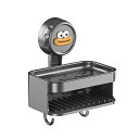 石鹸ケース レディース メンズ 強力吸盤 壁掛け式 水切り 石鹸置き ラック 浴室 洗面所 収納 雑貨 ABS