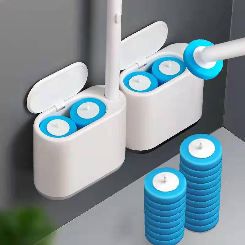 トイレブラシ 壁掛け式 替えブラシ付き トイレ清掃ブラシ セット 衛生的な使い捨てブラシ 長柄タイプ ..