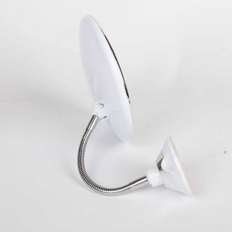 LED付き化粧鏡 レディース 吸盤式 浴室鏡 360度回転 5倍 10倍拡大鏡 ホワイト(x2)