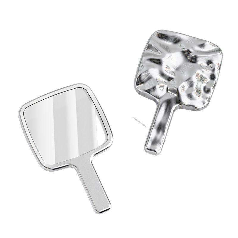 手鏡 レディース 豪華感 シルバー 携帯用 化粧鏡 スクエア プリンセス ミラー 美容 雑貨