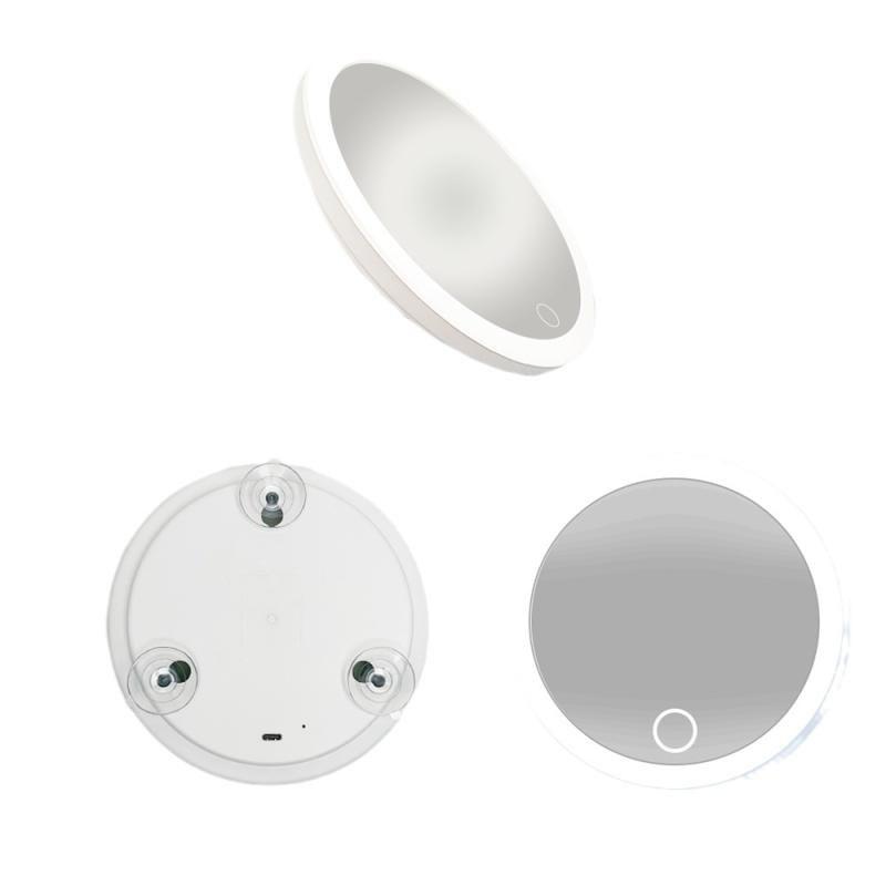 化粧鏡 レディース LEDライト付き 吸盤式 拡大鏡 5倍 10倍 20倍 30倍 40倍 メイク ミラー フェイスケア..