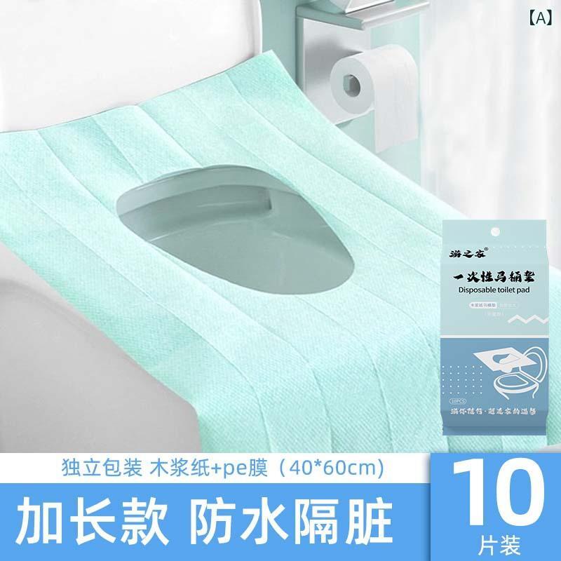 トイレマット 使い捨て 携帯用 粘着式 大判 厚手 妊婦 産後 ホテル 旅館 個包装 木材パルプ ポリエチレン