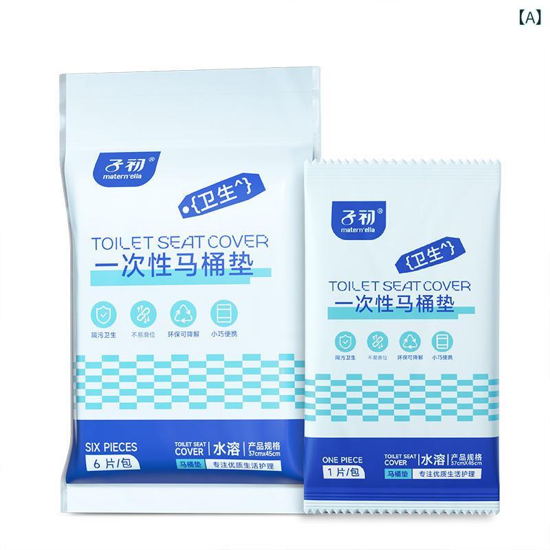 トイレマット 使い捨て 産褥用 旅行 携帯 衛生 木パルプ製 白 37×45cm 6枚入