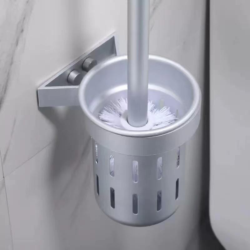 トイレブラシ トイレブラシホルダー トイレブラシ立て アルミ製 シルバー 置き型 壁掛け 2way 衛生 清潔