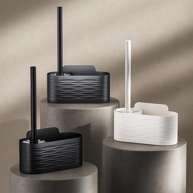 トイレブラシ 壁掛け式 置物可能 浴室 トイレ用ブラシ デッドスペースなし 清潔 掃除用ブラシ プラスチ..