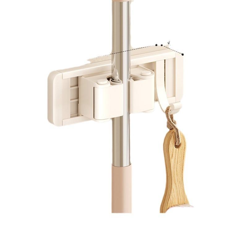 モップホルダー 壁掛け式 ほうきホルダー アルミ製 掃除用品収納 ランドリー収納