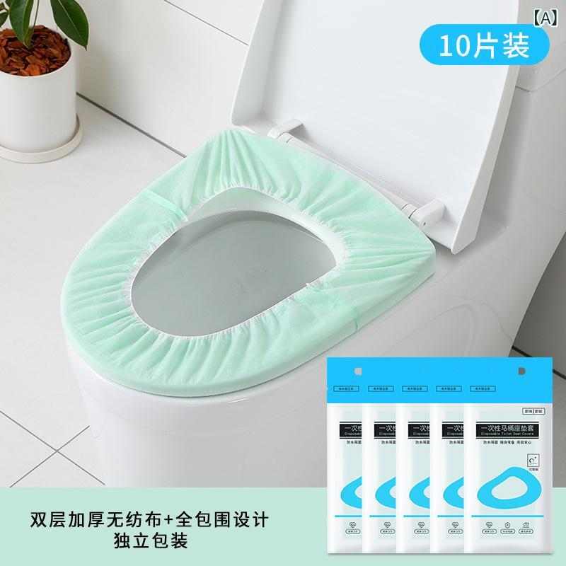 トイレマット 使い捨て 防水 厚手 無地 全面保護 14 137cm 不織布 PE素材 衛生 清潔 旅行 持ち運び(x10)