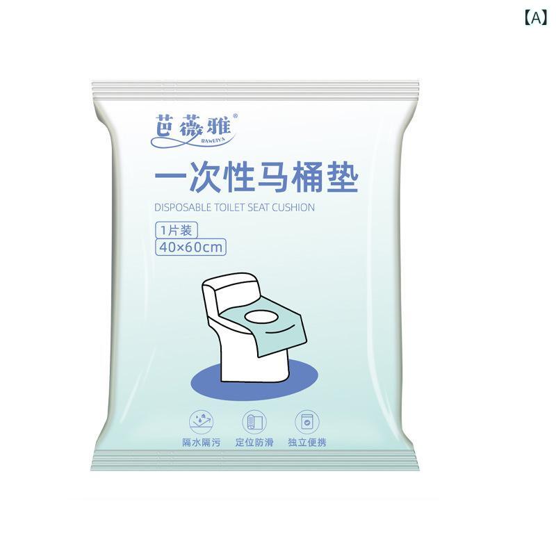 トイレマット 秋冬 加厚 全面カバー 産褥期 防水 トイレ 便座シート ブルー 40 60cm 使い捨て(x10)