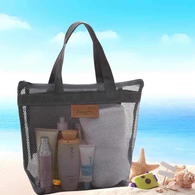 洗漱用品バッグ レディース メンズ トラベルポーチ 巾着 メッシュ ビーチバッグ スイミングバッグ 化粧..