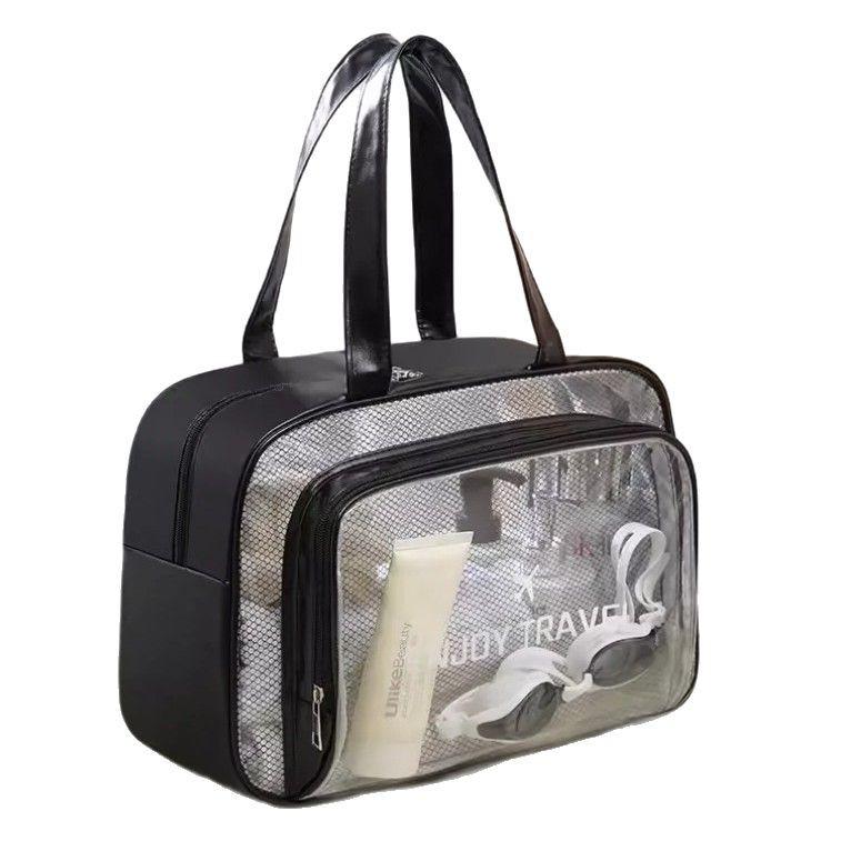 化粧ポーチ 大容量 防水 乾湿分離 洗漱バッグ コスメ収納バッグ 旅行用 手提げバッグ ショルダーバッグ..