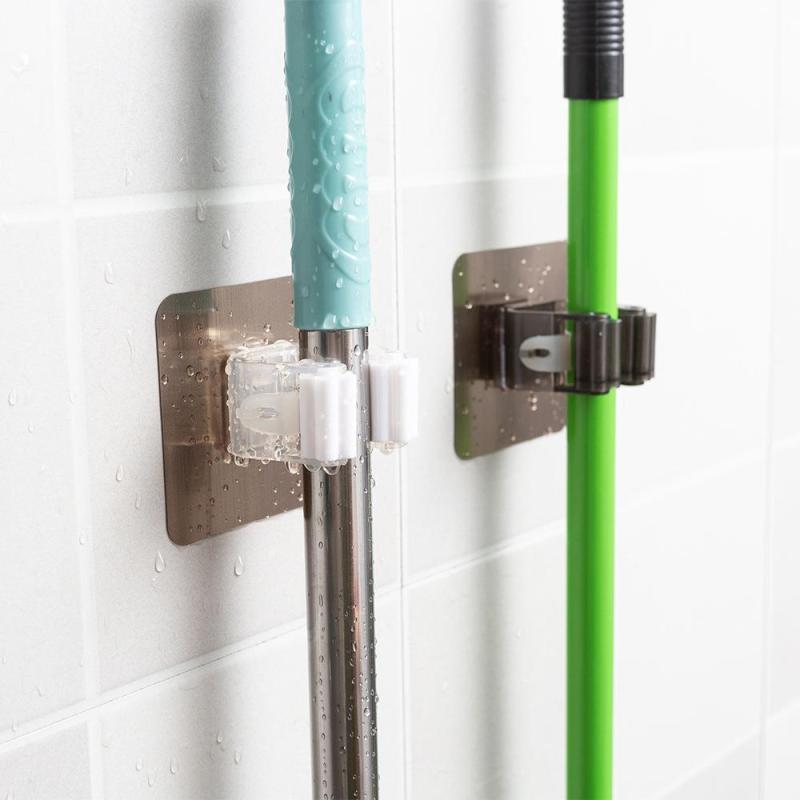 フック 強力 粘着 モップホルダー 壁掛け 収納 ほうき モップ クリップ ブラシ 傘 整理整頓 穴あけ不要..