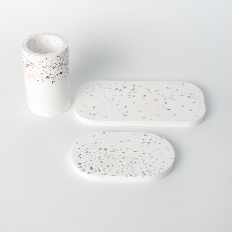 コップ 歯ブラシスタンド セット 珪藻土 手作り 彩石風 バスルーム 洗面所 ソープディッシュ 収納 整理..