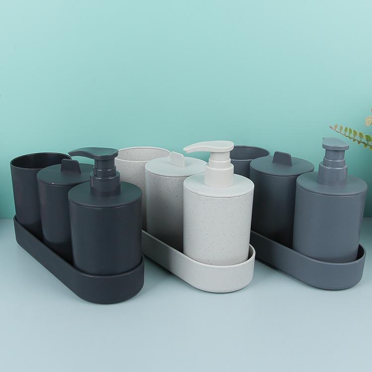 洗面用品 3点セット 歯ブラシホルダー タンブラー ソープディスペンサー プラスチック製 浴室 洗面所 ..
