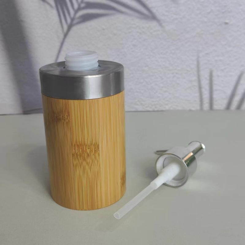 トイレブラシ 竹製 洗面用品 浴室セット ディスペンサー コップ 歯ブラシ立て 竹カラー 7 7 18cm 150g ..