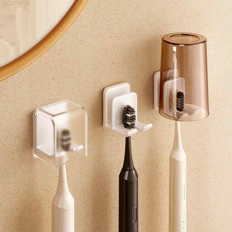歯ブラシスタンド 壁掛け式 歯ブラシホルダー コップ収納 칫솔걸이 칫솔꽂이 칫솔살균기 プラスチック..
