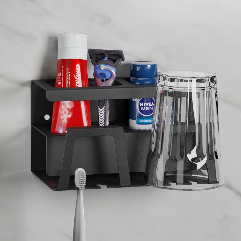 歯ブラシスタンド ステンレス 歯ブラシホルダー 壁掛け コップホルダー 洗面所 収納