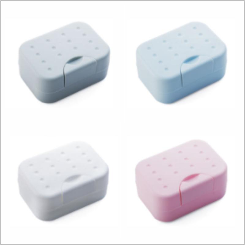 石鹸ケース 蓋付き 携帯用 石鹸箱 学生 寮 洗面所 石鹸 置き シンプル 旅行 収納 ブルー ホワイト グレー ピンク(x2)
