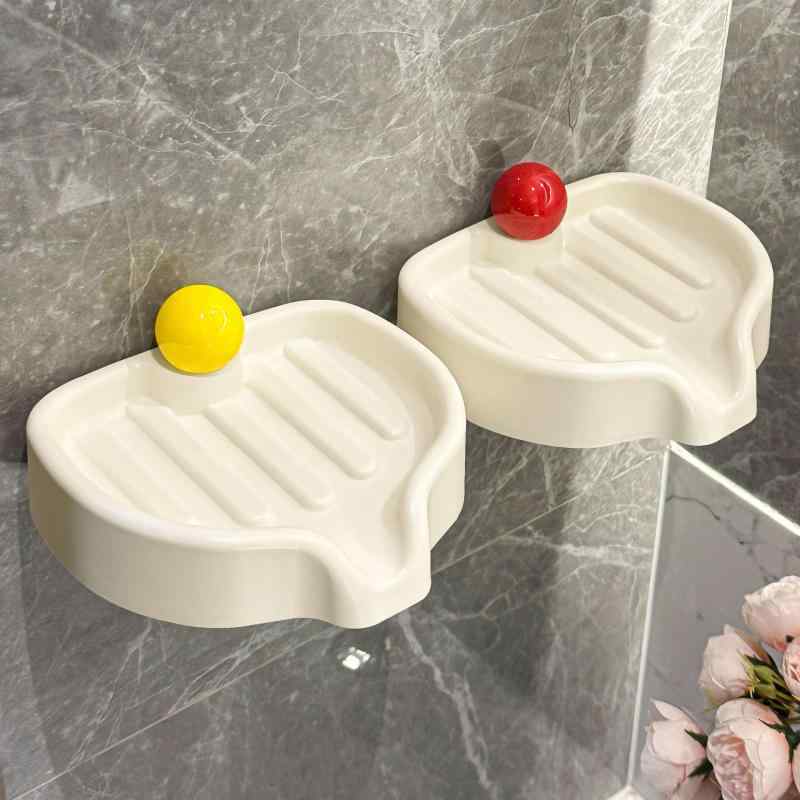 石鹸ケース レディース メンズ 兼用 家庭用 バスルーム 水切り 石鹸置き ラック 壁掛け式 ドリル不要 ..