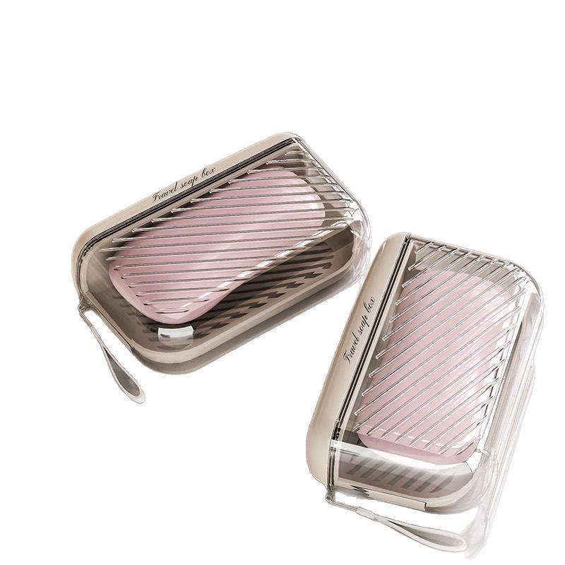 石鹸ケース 旅行用 ふた付き 水切り 携帯用 石鹸箱 持ち運び ピンク