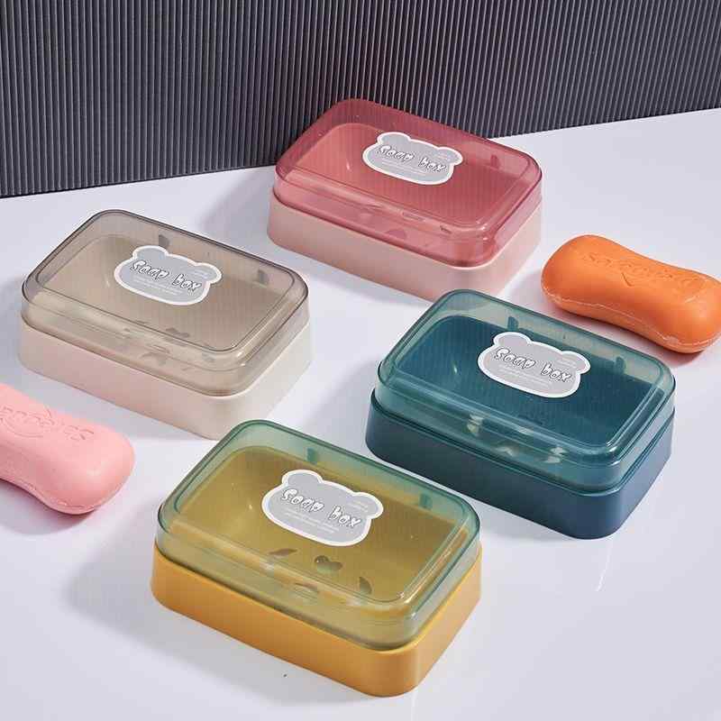 石鹸ケース レディース メンズ フタ付き プラスチック 石鹸置き 水切り シンプル パステルカラー 浴室 洗面所