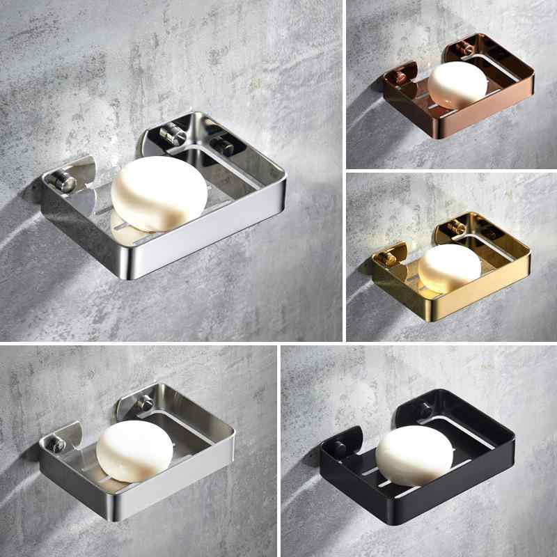 石鹸ラック ステンレス製 壁掛け 水切り 浴室 洗面所 収納 ラージサイズ スモールサイズ ブラック ゴー..