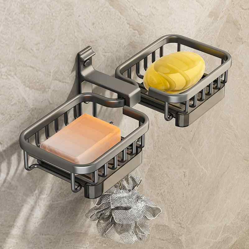石鹸ケース レディース メンズ 壁掛け式 水切り 浴室 洗濯石鹸 スポンジ置き ラック おしゃれ 石けん箱..