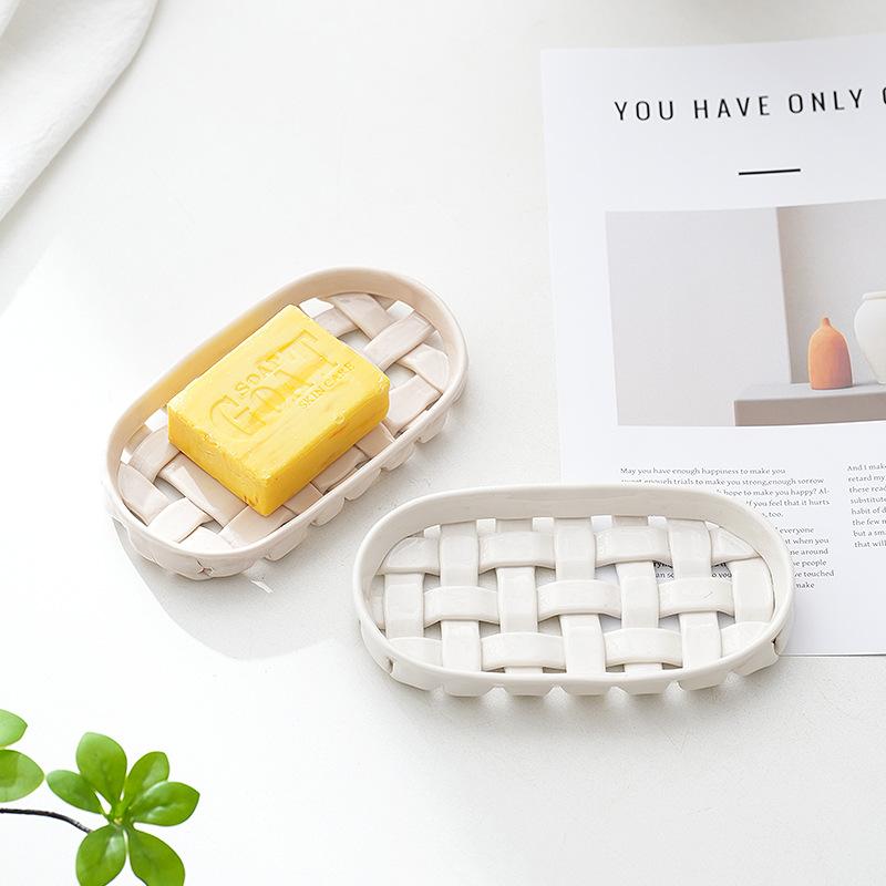 石鹸ケース レディース メンズ 陶器 手編み風 ダニッシュ ソープディッシュ 水切り 豪華感 ホテル 旅館