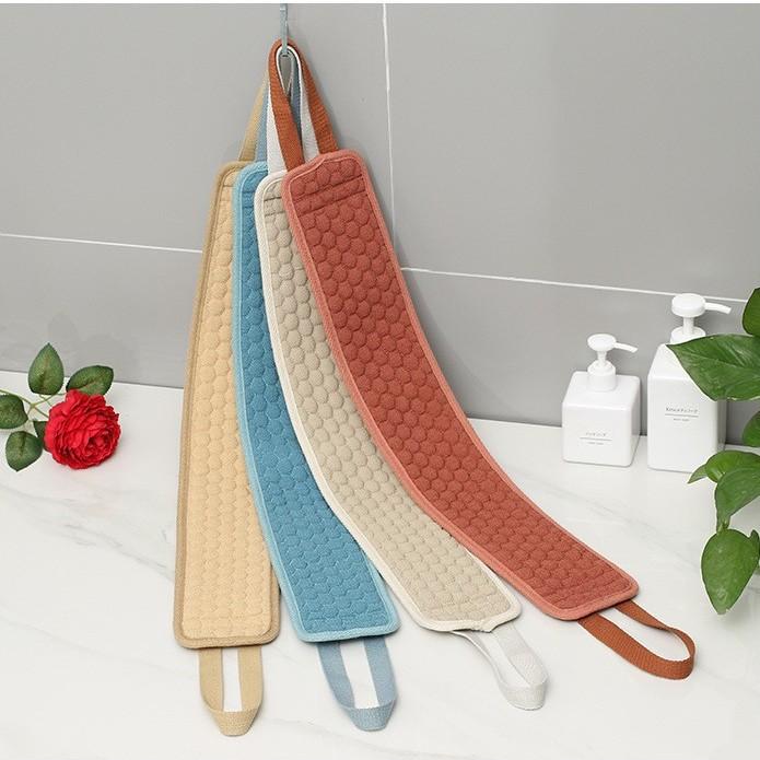 ボディタオル 背中洗いタオル 繊維 ダブルサイド バス スポンジ 垢すり ロング 紐付き 厚手 丈夫(x2)