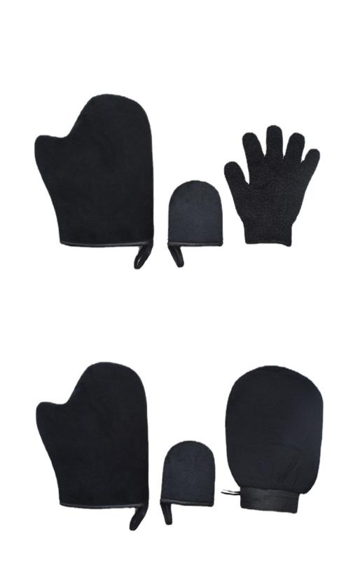 ボディケア ミトン へちま たわし あかすり グローブ ブラシ 4点セット 背中洗い 植毛加工