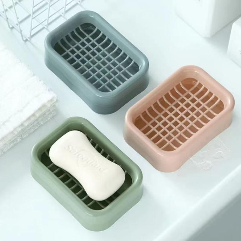 石鹸ケース 水切りラック 家庭用 トイレ 浴室 石鹸 収納 ラック 洗面所 置き棚 水が溜まらない ソープディッシュ 北欧 ピンク 北欧 ブルー 北欧 グリーン(x2)