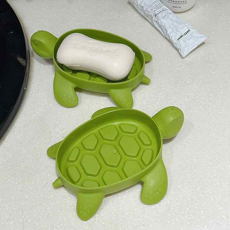 石鹸ケース かわいい ウミガメ 石鹸置き 水切り 洗面台 排水 グリーン