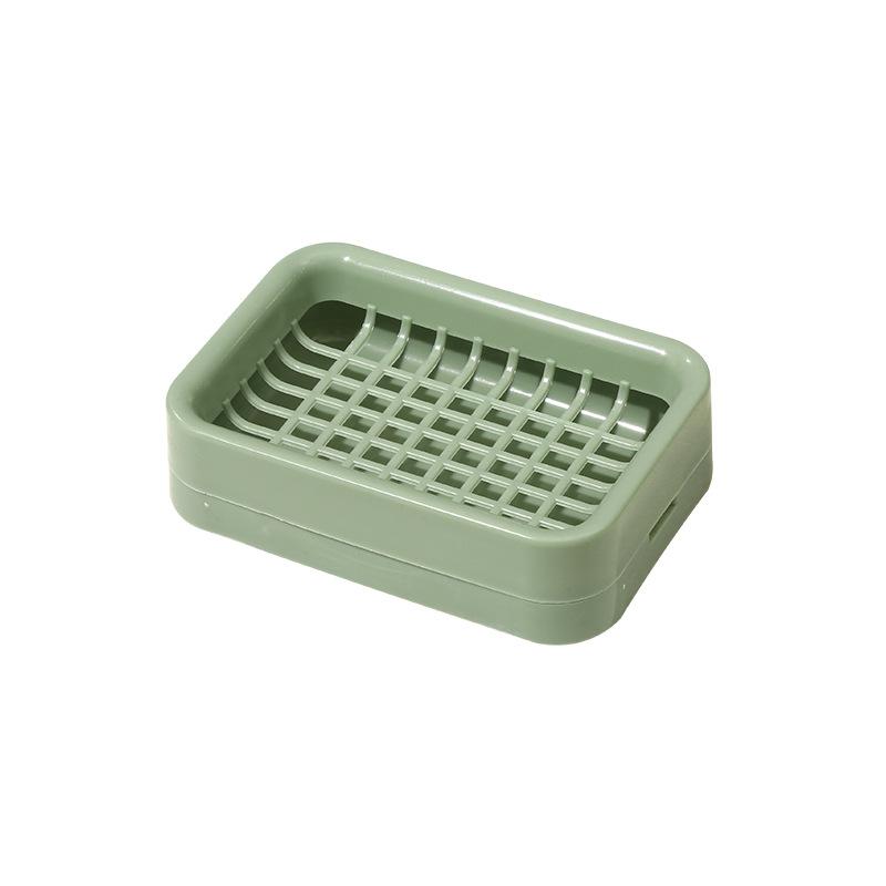 石鹸ケース レディース 北欧グリーン 水切り 穴あけ不要 PP素材 バスルーム 洗面所 スポンジ置き シン..