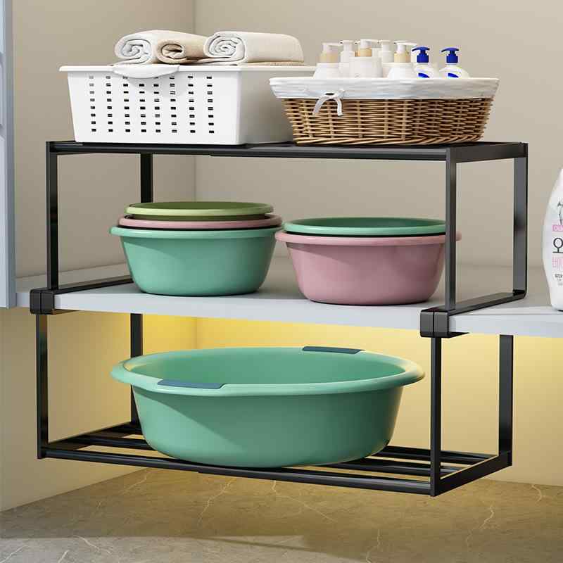 洗面台 ラック レディース バスルーム 収納 棚 浴室 吊り下げ式 整理整頓 鉄製 モダン シンプル 草葱白 文芸金 雅典黒(x2)