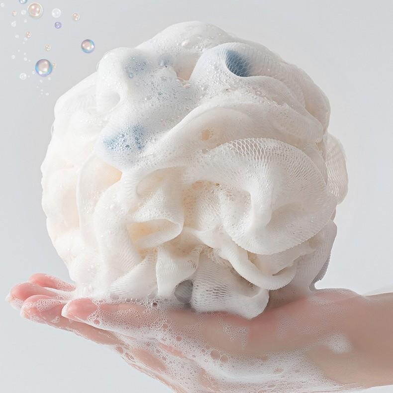 泡立てネット レディース メンズ バスグッズ 浴用ボール バスボール 浴花 ソフト PE スポンジ 晴空ブルー 星空グレー 煙白グリーン レモンイエロー 桜ピン...