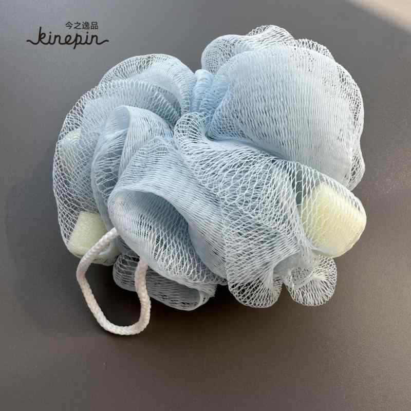 ボディスポンジ バスボール 泡立てネット PE海綿 ブルー グレー ピンク 3色セット(x3)